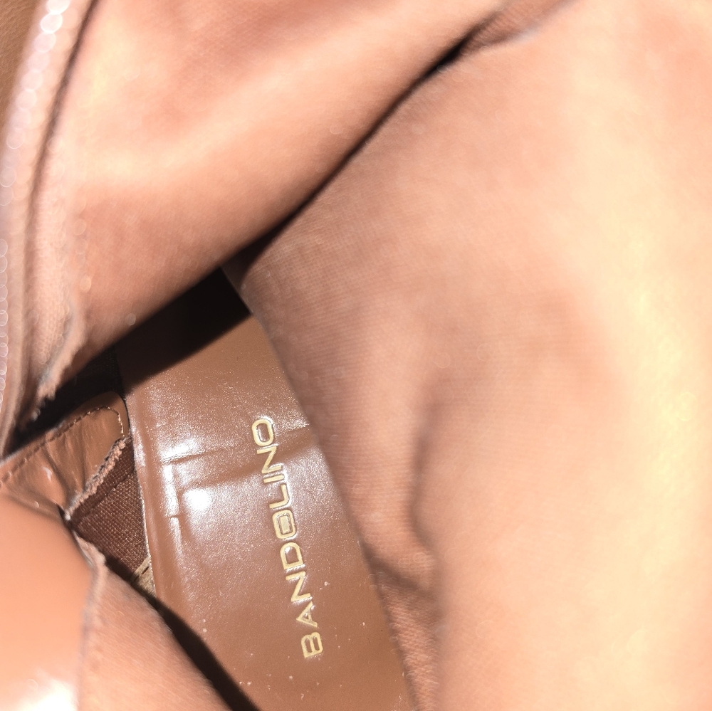 Bandolino Coppa Brown Leather Side Zip Knee Harness Riding Boots Women's Size 8M - Picture 9 of 16